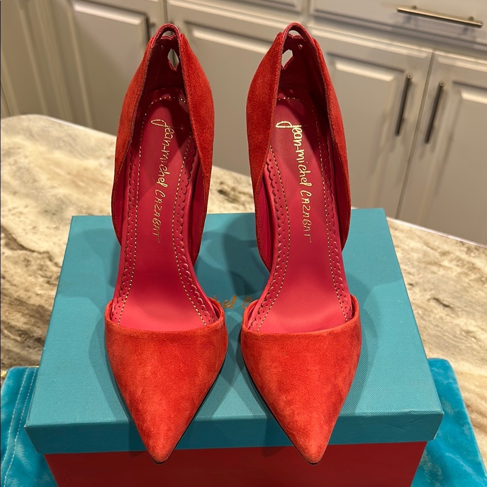 Jean-Michel Cazabat "Ella" D'Orsay Pumps - Coral - size 38 (7 1/2) - NIB - Picture 4 of 9